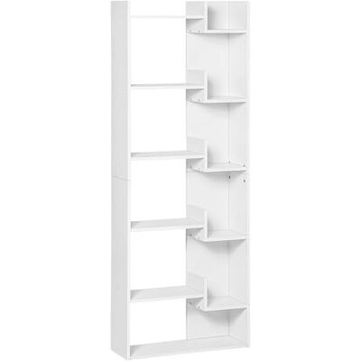 HOMCOM Bibliothèque, étagère de Rangement à 6 Niveaux, bibliothèque Haute, étagère à Livres Moderne, Design irrégulier, pour Salon, Chambre, Bureau, 60 x 21 x 162,5 cm, Blanc - Publicité HOMCOM Bibliothèque, étagère de Rangement à 6 Niveaux, bibliothèque Haute, étagère à Livres Moderne, Design irrégulier, pour Salon, Chambre, Bureau, 60 x 21 x 162,5 cm, Blanc - Publicité