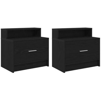 vidaXL Tables de Chevet avec tiroir 2 pcs chêne Noir 51x31x47 cm, Table d'appoint, Armoire de lit, Table d'appoint pour la Chambre, Table de Nuit - Publicité vidaXL Tables de Chevet avec tiroir 2 pcs chêne Noir 51x31x47 cm, Table d'appoint, Armoire de lit, Table d'appoint pour la Chambre, Table de Nuit - Publicité