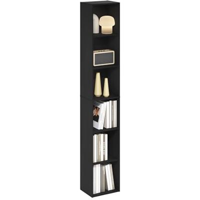 Furinno Luder Bibliothèque, Étagère Haute Moderne À 6 Niveaux, Bibliothèque avec Étagères Ouvertes, 23,6 X 30,5 X 180 Cm, pour Salon, Chambre, Bureau, Bois Noir - Publicité Furinno Luder Bibliothèque, Étagère Haute Moderne À 6 Niveaux, Bibliothèque avec Étagères Ouvertes, 23,6 X 30,5 X 180 Cm, pour Salon, Chambre, Bureau, Bois Noir - Publicité