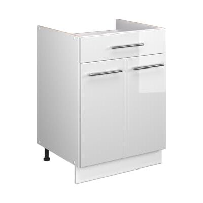 Vicco Meuble Bas Fame-Line, Blanc Haute Brillance/Blanc, 60cm Façade en MDF · Sans plan de travail · Pieds réglables en hauteur · Poignées en métal · Fermeture douce - Publicité Vicco Meuble Bas Fame-Line, Blanc Haute Brillance/Blanc, 60cm Façade en MDF · Sans plan de travail · Pieds réglables en hauteur · Poignées en métal · Fermeture douce - Publicité