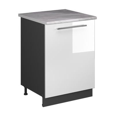 Vicco Meuble Bas de Cuisine Fame-Line, Blanc Haute Brillance/Anthracite, 60cm 1 Porte avec Plan de Travail - Publicité Vicco Meuble Bas de Cuisine Fame-Line, Blanc Haute Brillance/Anthracite, 60cm 1 Porte avec Plan de Travail - Publicité