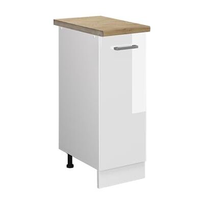 Vicco Meuble de Cuisine R-Line, Blanc Haute Brillance, 30cm, PT Chêne, pour Une Combinaison Libre au Sein de systèmes de Cuisine modulaires - Publicité Vicco Meuble de Cuisine R-Line, Blanc Haute Brillance, 30cm, PT Chêne, pour Une Combinaison Libre au Sein de systèmes de Cuisine modulaires - Publicité