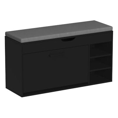 Vicco Banc pour Chaussures Solino, Noir/Gris, 90x50cm avec siège, pour Le Rangement des Chaussures et des Objets du Quotidien - Publicité Vicco Banc pour Chaussures Solino, Noir/Gris, 90x50cm avec siège, pour Le Rangement des Chaussures et des Objets du Quotidien - Publicité