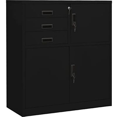 vidaXL Armoire de bureau Noir 90x40x102 cm Acier - Publicité vidaXL Armoire de bureau Noir 90x40x102 cm Acier - Publicité