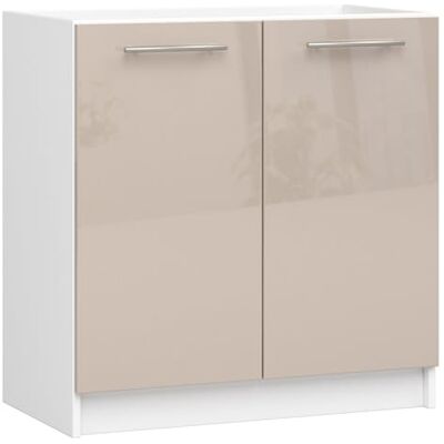 AKORD Armoire de Cuisine sous l'évier Oliwia S80 Armoire Basse de Cuisine avec 2 Portes et 1 Étagère 80 cm de Large 46x80x82 cm Blanc et Cappuccino Brillant - Publicité AKORD Armoire de Cuisine sous l'évier Oliwia S80 Armoire Basse de Cuisine avec 2 Portes et 1 Étagère 80 cm de Large 46x80x82 cm Blanc et Cappuccino Brillant - Publicité