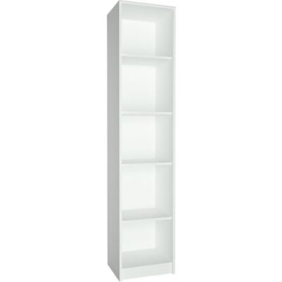 Home Collective Bibliothèque à 5 niveaux, étagère en finition mate, 39 cm de large, étagère sur pied avec 4 étagères, idéale pour chambre, salon, couloir, panneau stratifié résistant, épaisseur 16 mm blanc - Publicité Home Collective Bibliothèque à 5 niveaux, étagère en finition mate, 39 cm de large, étagère sur pied avec 4 étagères, idéale pour chambre, salon, couloir, panneau stratifié résistant, épaisseur 16 mm blanc - Publicité
