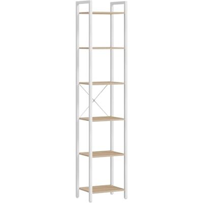 VASAGLE Étagère 6 Niveaux, Bibliothèque, Meuble de Rangement, pour Bureau, Salon, Chambre, 30 x 40 x 187,5 cm, Style Industriel, Beige Naturel et Blanc Mat LLS101N01 - Publicité VASAGLE Étagère 6 Niveaux, Bibliothèque, Meuble de Rangement, pour Bureau, Salon, Chambre, 30 x 40 x 187,5 cm, Style Industriel, Beige Naturel et Blanc Mat LLS101N01 - Publicité