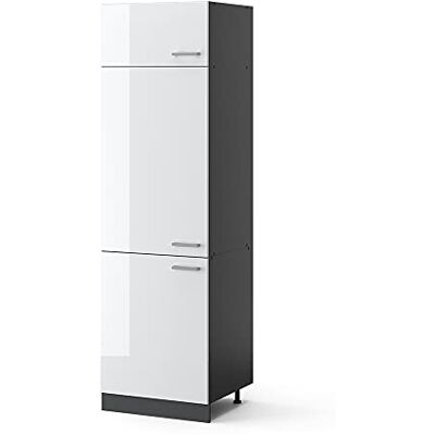 Vicco Armoire pour frigo R-Line, Blanc Haute Brillance, 60cm, pour Une Combinaison Libre au Sein de systèmes de Cuisine modulaires - Publicité Vicco Armoire pour frigo R-Line, Blanc Haute Brillance, 60cm, pour Une Combinaison Libre au Sein de systèmes de Cuisine modulaires - Publicité