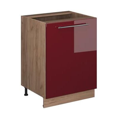 Vicco Meuble Bas de Cuisine Fame-Line, Rouge Bordeaux Haute Brillance/Chêne de Force doré, 60cm 1 Porte sans Plan de Travail - Publicité Vicco Meuble Bas de Cuisine Fame-Line, Rouge Bordeaux Haute Brillance/Chêne de Force doré, 60cm 1 Porte sans Plan de Travail - Publicité