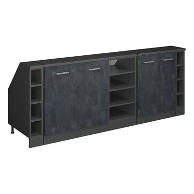 Vicco Meuble sous Pente R-Line, Béton Noir, 210cm Lot de 5 caissons 60 cm de Profondeur, Convient aux Murs inclinés et à Une Installation de Cuisine Variable - Publicité Vicco Meuble sous Pente R-Line, Béton Noir, 210cm Lot de 5 caissons 60 cm de Profondeur, Convient aux Murs inclinés et à Une Installation de Cuisine Variable - Publicité