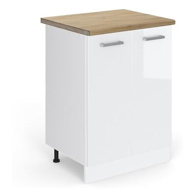 Vicco Meuble Bas de Cuisine R-Line, Blanc Haute Brillance, 60cm, PT Chêne, pour Une Combinaison Libre au Sein de systèmes de Cuisine modulaires - Publicité Vicco Meuble Bas de Cuisine R-Line, Blanc Haute Brillance, 60cm, PT Chêne, pour Une Combinaison Libre au Sein de systèmes de Cuisine modulaires - Publicité
