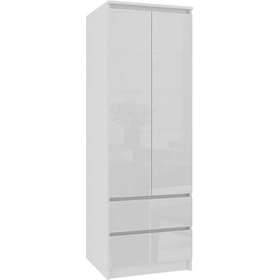 AKORD Armoire 2 Portes Armoir Chambre 2 Tiroirs 2 Etagères et Une Tringle L60 x H180 x P51 cm Panneau Stratifié 16mm Armoire sans Penderie Chambre Dressing Rangement Placard - Publicité AKORD Armoire 2 Portes Armoir Chambre 2 Tiroirs 2 Etagères et Une Tringle L60 x H180 x P51 cm Panneau Stratifié 16mm Armoire sans Penderie Chambre Dressing Rangement Placard - Publicité