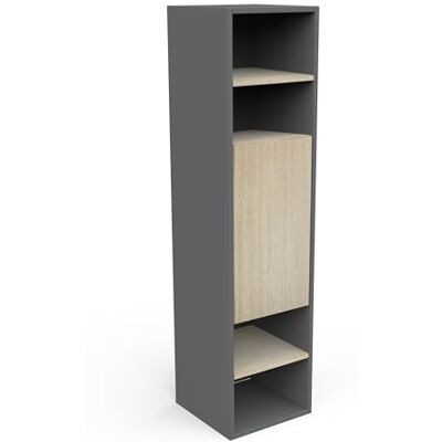 Demeyere Petite Armoire Salle De Bain 1 Porte, 4 Niches Et 3 Etagères en Bois Eco-Responsable – Coloris Noir Mat & Chêne Hamilton – Salle De Bain Gamme Line – 30 x 125 x 30 cm - Publicité Demeyere Petite Armoire Salle De Bain 1 Porte, 4 Niches Et 3 Etagères en Bois Eco-Responsable – Coloris Noir Mat & Chêne Hamilton – Salle De Bain Gamme Line – 30 x 125 x 30 cm - Publicité