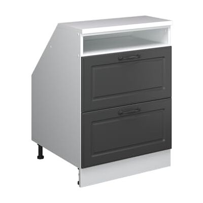 Vicco Meuble sous Pente R-Line, Anthracite Campagne, 60cm 2 tiroirs, 60 cm de Profondeur, pour Une Combinaison Libre au Sein de systèmes de Cuisine modulaires - Publicité Vicco Meuble sous Pente R-Line, Anthracite Campagne, 60cm 2 tiroirs, 60 cm de Profondeur, pour Une Combinaison Libre au Sein de systèmes de Cuisine modulaires - Publicité