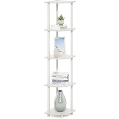 Furinno Turn-N-Tube Étagère Polyvalente pour Présentoir d'angle à 5 Niveaux, Blanc/Blanc - Publicité Furinno Turn-N-Tube Étagère Polyvalente pour Présentoir d'angle à 5 Niveaux, Blanc/Blanc - Publicité