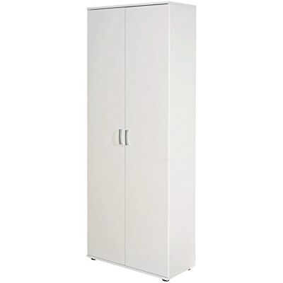 Pegane - Armoire Blanc 5 étagères 2 portes - White - 70x34x189 cm - Wardrobe - Publicité Pegane - Armoire Blanc 5 étagères 2 portes - White - 70x34x189 cm - Wardrobe - Publicité