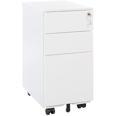 Beliani Caisson de Bureau en Métal Blanc avec roulettes Pratiques et 3 Tiroirs Spacieux Vérouillable avec Clef Idéal pour Rangement de Vos Dossiers - Publicité Beliani Caisson de Bureau en Métal Blanc avec roulettes Pratiques et 3 Tiroirs Spacieux Vérouillable avec Clef Idéal pour Rangement de Vos Dossiers - Publicité