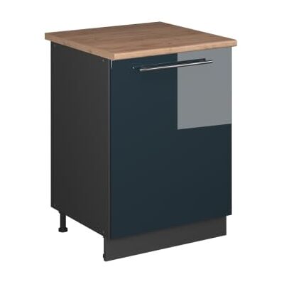 Vicco Meuble Bas de Cuisine Fame-Line, Bleu foncé Brillant/Anthracite, 60cm 1 Porte avec Plan de Travail - Publicité Vicco Meuble Bas de Cuisine Fame-Line, Bleu foncé Brillant/Anthracite, 60cm 1 Porte avec Plan de Travail - Publicité
