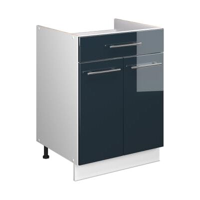 Vicco Meuble Bas pour évier/Plaque Fame-Line, Bleu foncé Brillant/Blanc, 60cm avec tiroir, sans PT, Utilisation Flexible – adapté pour Plaque de Cuisson ou évier - Publicité Vicco Meuble Bas pour évier/Plaque Fame-Line, Bleu foncé Brillant/Blanc, 60cm avec tiroir, sans PT, Utilisation Flexible – adapté pour Plaque de Cuisson ou évier - Publicité