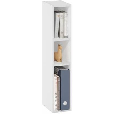 Furinno Fulda Étagère à Livres, bibliothèque étroite à 3 Niveaux, bibliothèque avec étagère de Rangement de 20.3 cm de Largeur, 23.6 x 15.1 x 80, pour Salon, Chambre, Bureau à Domicile, Blanc - Publicité Furinno Fulda Étagère à Livres, bibliothèque étroite à 3 Niveaux, bibliothèque avec étagère de Rangement de 20.3 cm de Largeur, 23.6 x 15.1 x 80, pour Salon, Chambre, Bureau à Domicile, Blanc - Publicité