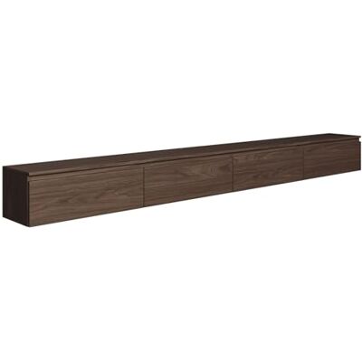 Selsey Meuble TV Suspendu Bois 300 cm Longueur Design Moderne Noyer du Wisconsin 4 Compartiments Meuble Télé Suspendu pour Salon/Chambre Entretien Facile du Sol Charge Max 8 kg par Étagère - Publicité Selsey Meuble TV Suspendu Bois 300 cm Longueur Design Moderne Noyer du Wisconsin 4 Compartiments Meuble Télé Suspendu pour Salon/Chambre Entretien Facile du Sol Charge Max 8 kg par Étagère - Publicité