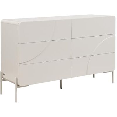 Unique Commode 6 tiroirs MDF Beige ZELINARO - Publicité Unique Commode 6 tiroirs MDF Beige ZELINARO - Publicité
