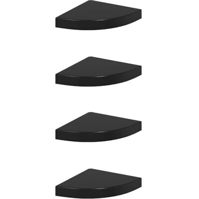 vidaXL Étagères d angle flottantes 4 pcs noir brillant 25x25x3,8cm MDF - Publicité vidaXL Étagères d angle flottantes 4 pcs noir brillant 25x25x3,8cm MDF - Publicité
