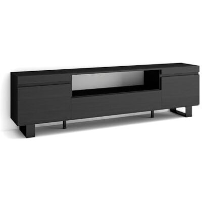 SKRAUT - TV Stand - Noir - 200x57x35 cm - Meuble TV - Publicité SKRAUT - TV Stand - Noir - 200x57x35 cm - Meuble TV - Publicité
