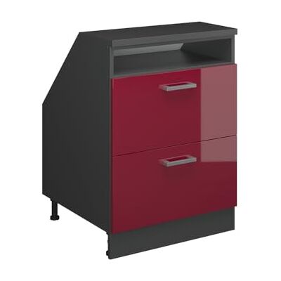 Vicco Meuble sous Pente R-Line, Rouge Brillant, 60cm 2 tiroirs, 60 cm de Profondeur, pour Une Combinaison Libre au Sein de systèmes de Cuisine modulaires - Publicité Vicco Meuble sous Pente R-Line, Rouge Brillant, 60cm 2 tiroirs, 60 cm de Profondeur, pour Une Combinaison Libre au Sein de systèmes de Cuisine modulaires - Publicité