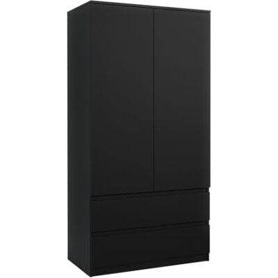 MebLocker Armoire de Chambre Noir 180 cm – Dressing avec Penderie et 2 Tiroirs, Meuble de Rangement pour Chambre Adulte, Largeur 90 cm, Placard Moderne Gain de Place, 180x90x50 cm - Publicité MebLocker Armoire de Chambre Noir 180 cm – Dressing avec Penderie et 2 Tiroirs, Meuble de Rangement pour Chambre Adulte, Largeur 90 cm, Placard Moderne Gain de Place, 180x90x50 cm - Publicité