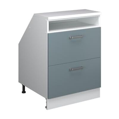 Vicco Meuble sous Pente R-Line, Bleu-Gris, 60cm 2 tiroirs, 60 cm de Profondeur, pour Une Combinaison Libre au Sein de systèmes de Cuisine modulaires - Publicité Vicco Meuble sous Pente R-Line, Bleu-Gris, 60cm 2 tiroirs, 60 cm de Profondeur, pour Une Combinaison Libre au Sein de systèmes de Cuisine modulaires - Publicité