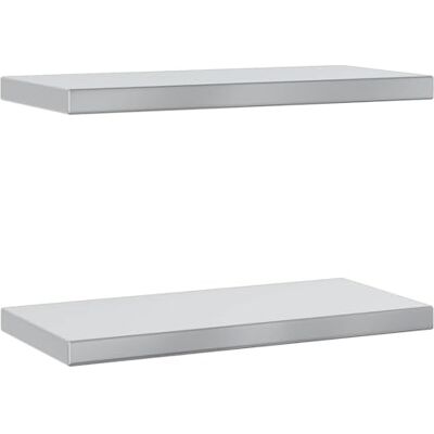 vidaXL Étagères murales 2 pcs sans Équerres 50x23,5 cm argenté Acier Inoxydable, étagère Flottante, étagère Murale d'exposition, Panneau d'étagère - Publicité vidaXL Étagères murales 2 pcs sans Équerres 50x23,5 cm argenté Acier Inoxydable, étagère Flottante, étagère Murale d'exposition, Panneau d'étagère - Publicité