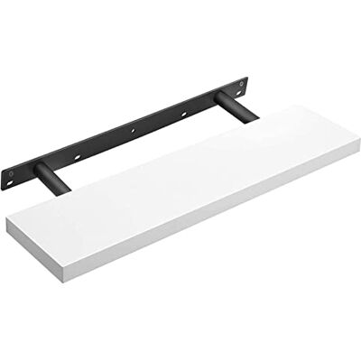 VASAGLE Étagère Murale, Tablette Flottante, Étagère Suspendue, pour Livres, Photos, décoration, 80 x 20 x 3,8 cm, en MDF, pour Salon, Cuisine, entrée, Chambre, Salle de Bain, Blanc LWS28WT - Publicité VASAGLE Étagère Murale, Tablette Flottante, Étagère Suspendue, pour Livres, Photos, décoration, 80 x 20 x 3,8 cm, en MDF, pour Salon, Cuisine, entrée, Chambre, Salle de Bain, Blanc LWS28WT - Publicité