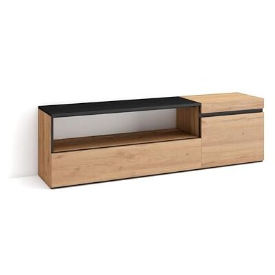 SKRAUT HOME - Mueble Tv - Chêne et Noir - TV Stand - Publicité SKRAUT HOME - Mueble Tv - Chêne et Noir - TV Stand - Publicité