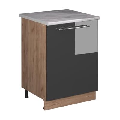 Vicco Meuble Bas de Cuisine Fame-Line, Anthracite Haute Brillance/Chêne de Force doré, 60cm 1 Porte avec Plan de Travail - Publicité Vicco Meuble Bas de Cuisine Fame-Line, Anthracite Haute Brillance/Chêne de Force doré, 60cm 1 Porte avec Plan de Travail - Publicité