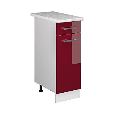 VICCO R-Line Meuble bas universel - Bordeaux rouge brillant/Blanc - 30cm avec tiroir - Publicité VICCO R-Line Meuble bas universel - Bordeaux rouge brillant/Blanc - 30cm avec tiroir - Publicité