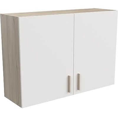 Demeyere Meuble Haut de Cuisine Modulable 2 Portes Cuisine Complete ‟Origan” – Coloris Blanc Mat & Chêne 100 x 30 x 70 cm - Publicité Demeyere Meuble Haut de Cuisine Modulable 2 Portes Cuisine Complete ‟Origan” – Coloris Blanc Mat & Chêne 100 x 30 x 70 cm - Publicité