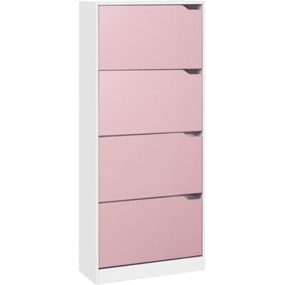 BAKAJI - Scarpiera 4 Ante Ripiani Doppia Profondità Rosa e Bianco 63x24x150cm - rose et blanc - 4 portes double profondeur - Shoe cabinet - Publicité BAKAJI - Scarpiera 4 Ante Ripiani Doppia Profondità Rosa e Bianco 63x24x150cm - rose et blanc - 4 portes double profondeur - Shoe cabinet - Publicité