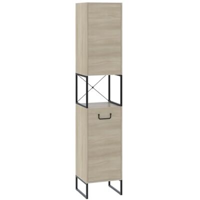 Vicco Armoire de Salle de Bain Vionna, Chêne/Noir, 36x185cm avec 2 Portes, avec étagère intérieure réglable en Hauteur pour Une Utilisation Flexible - Publicité Vicco Armoire de Salle de Bain Vionna, Chêne/Noir, 36x185cm avec 2 Portes, avec étagère intérieure réglable en Hauteur pour Une Utilisation Flexible - Publicité