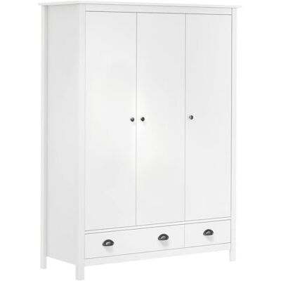 vidaXL Pin Solide Garde-robe à 3 Portes Armoire à Vêtements Armoire de Rangement Organisateur Chambre à Coucher Maison Intérieur Blanc 127x50x170 cm - Publicité vidaXL Pin Solide Garde-robe à 3 Portes Armoire à Vêtements Armoire de Rangement Organisateur Chambre à Coucher Maison Intérieur Blanc 127x50x170 cm - Publicité