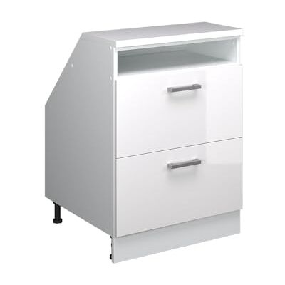 Vicco Meuble de Rangement sous Pente Rion, Blanc Haute Brillance/Blanc, L60 x P60 cm avec 2 tiroirs, Gain de Place pour Les pièces mansardées - Publicité Vicco Meuble de Rangement sous Pente Rion, Blanc Haute Brillance/Blanc, L60 x P60 cm avec 2 tiroirs, Gain de Place pour Les pièces mansardées - Publicité