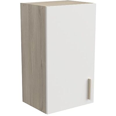 Demeyere Meuble Haut de Cuisine Modulable 1 Porte Cuisine Complete ‟ORIGAN” – Coloris Blanc Mat & Chêne 40 x 30 x 70 cm - Publicité Demeyere Meuble Haut de Cuisine Modulable 1 Porte Cuisine Complete ‟ORIGAN” – Coloris Blanc Mat & Chêne 40 x 30 x 70 cm - Publicité