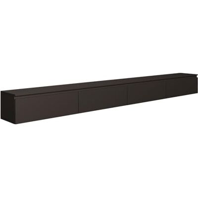 Selsey Meuble TV Suspendu Bois 300 cm Longueur Design Moderne Noir 4 Compartiments Meuble Télé Suspendu pour Salon/Chambre Entretien Facile du Sol Charge Max 8 kg par Étagère - Publicité Selsey Meuble TV Suspendu Bois 300 cm Longueur Design Moderne Noir 4 Compartiments Meuble Télé Suspendu pour Salon/Chambre Entretien Facile du Sol Charge Max 8 kg par Étagère - Publicité