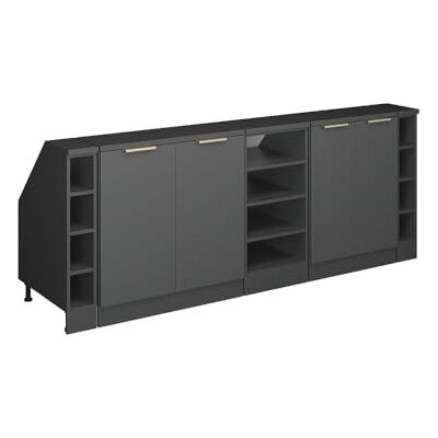 Vicco Meuble sous Pente R-Line, Anthracite-Or, 210cm Lot de 5 caissons 60 cm de Profondeur, Convient aux Murs inclinés et à Une Installation de Cuisine Variable - Publicité Vicco Meuble sous Pente R-Line, Anthracite-Or, 210cm Lot de 5 caissons 60 cm de Profondeur, Convient aux Murs inclinés et à Une Installation de Cuisine Variable - Publicité