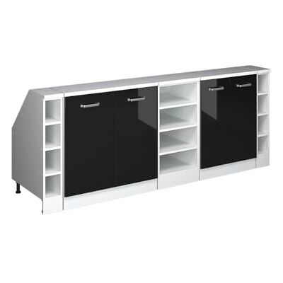 Vicco Meuble sous Pente R-Line, Noir Haute Brillance, 210cm Lot de 5 caissons 60 cm de Profondeur, Convient aux Murs inclinés et à Une Installation de Cuisine Variable - Publicité Vicco Meuble sous Pente R-Line, Noir Haute Brillance, 210cm Lot de 5 caissons 60 cm de Profondeur, Convient aux Murs inclinés et à Une Installation de Cuisine Variable - Publicité