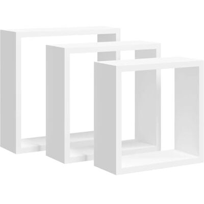 vidaXL Etagères Murales sous Forme de Cube 3 pcs Etagères Suspendues Etagères Flottantes Organisateur Unité Murale Intérieur Blanc MDF - Publicité vidaXL Etagères Murales sous Forme de Cube 3 pcs Etagères Suspendues Etagères Flottantes Organisateur Unité Murale Intérieur Blanc MDF - Publicité