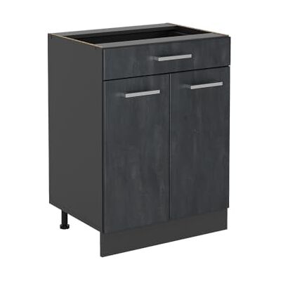 Vicco Meuble Cuisine R-Line, Béton Noir, 60cm avec tiroir, sans PT, pour Une Combinaison Libre au Sein de systèmes de Cuisine modulaires - Publicité Vicco Meuble Cuisine R-Line, Béton Noir, 60cm avec tiroir, sans PT, pour Une Combinaison Libre au Sein de systèmes de Cuisine modulaires - Publicité