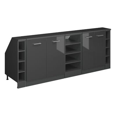 Vicco Meuble sous Pente R-Line, Anthracite Haute Brillance, 210cm Lot de 5 caissons 60 cm de Profondeur, Convient aux Murs inclinés et à Une Installation de Cuisine Variable - Publicité Vicco Meuble sous Pente R-Line, Anthracite Haute Brillance, 210cm Lot de 5 caissons 60 cm de Profondeur, Convient aux Murs inclinés et à Une Installation de Cuisine Variable - Publicité
