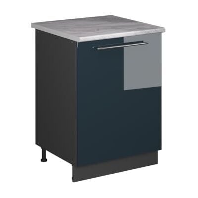 Vicco Meuble Bas de Cuisine Fame-Line, Bleu foncé Brillant/Anthracite, 60cm 1 Porte avec Plan de Travail - Publicité Vicco Meuble Bas de Cuisine Fame-Line, Bleu foncé Brillant/Anthracite, 60cm 1 Porte avec Plan de Travail - Publicité