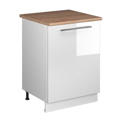 Vicco Meuble Bas de Cuisine Fame-Line, Blanc Haute Brillance/Blanc, 60cm 1 Porte avec Plan de Travail - Publicité Vicco Meuble Bas de Cuisine Fame-Line, Blanc Haute Brillance/Blanc, 60cm 1 Porte avec Plan de Travail - Publicité